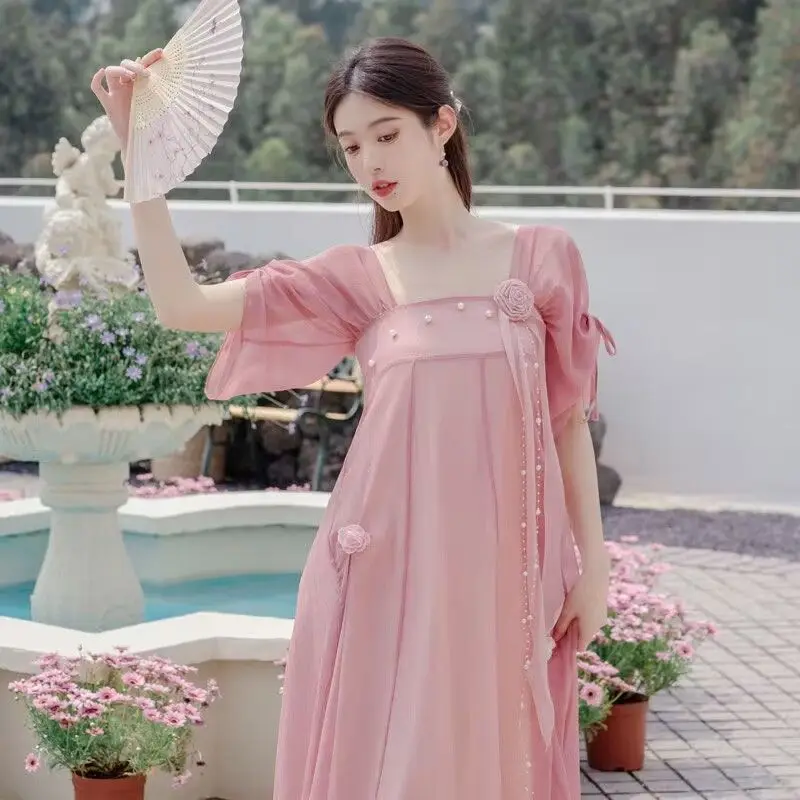 

Women's Hanfu Retro Improved Hanfu Dress Chiffon Summer New Dress