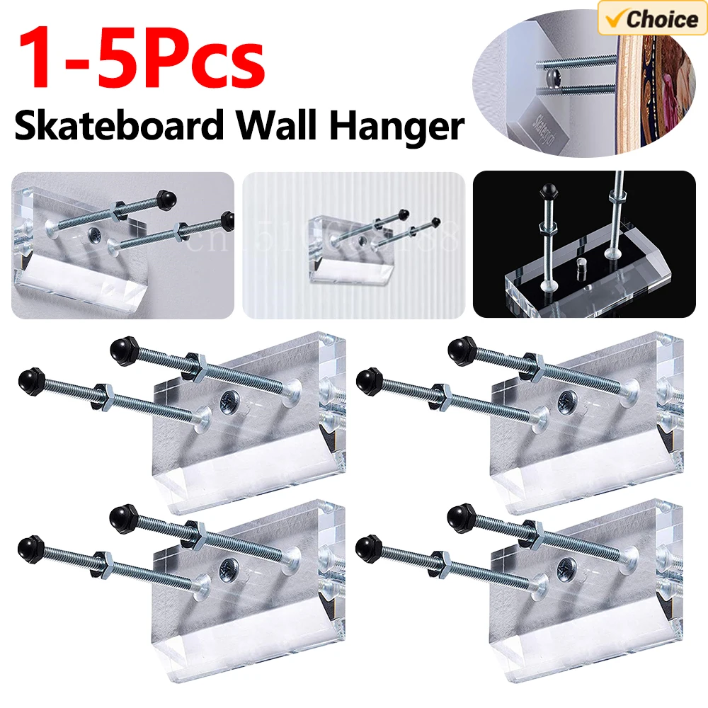 1-5 قطعة لوح التزلج جدار جبل Longboard سطح السفينة شماعات عرض موقف تخزين حامل رف داخلي العائمة سكيت التخزين