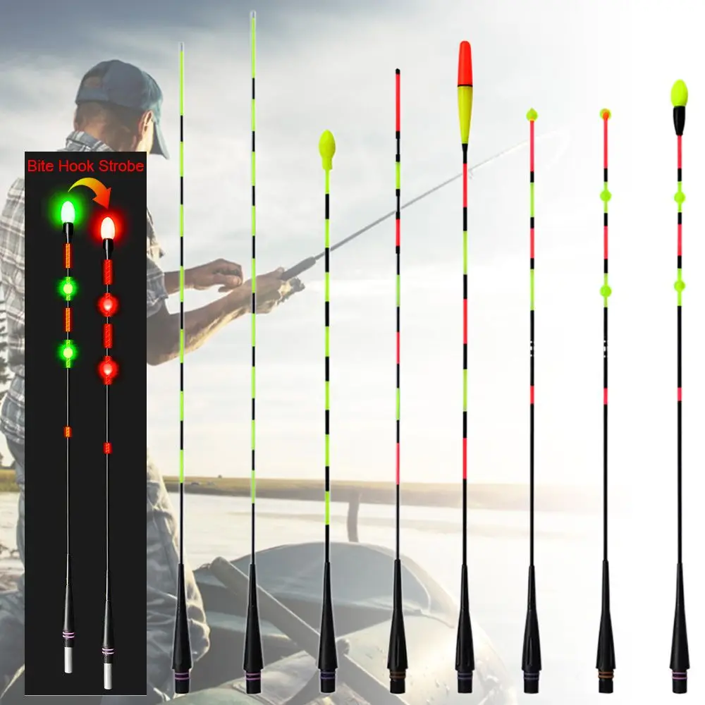 1pc Super Bright LED Fishing Smart Float Top Luminous Ultra Sensitive Electronic Floats Buoy Bite hook color change Induction