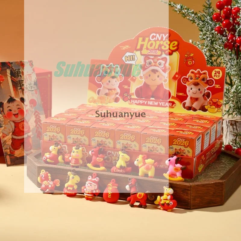 

Новогодняя серия «Слепые коробки»: 24 мини-коробки с изысканными подвесками на тему Года Лошади, подарки для мужчин и женщин