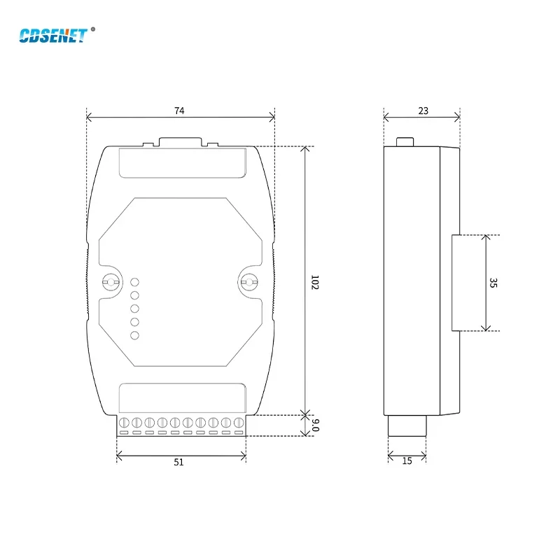 CAN to RS485 RS232 RS422 Serial Protocol Converter Modbus RTU Gateway CDSENET ECAN-401 Two-way Transparent Transmission