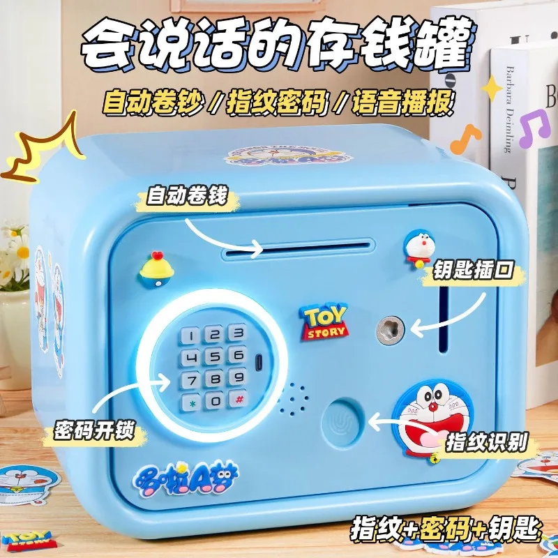 

Новая креативная копилка Дораэмон, аниме-бокс для хранения с паролем, ударопрочная копилка с отпечатком пальца для детей