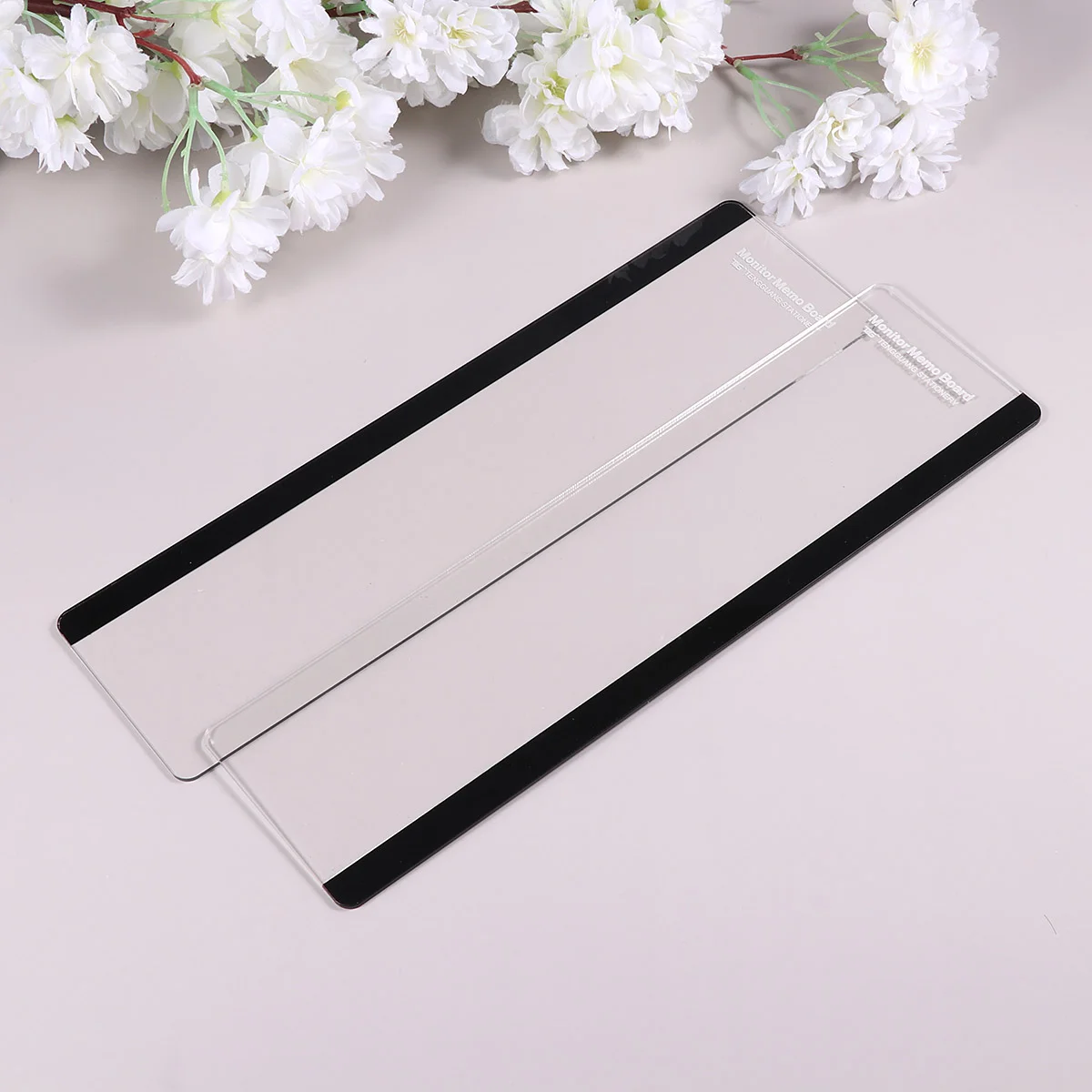 2 Pcs Computer Memo Pad Monitor Side Panel Clear Note Holder Board Sticky Reminder for Message Office