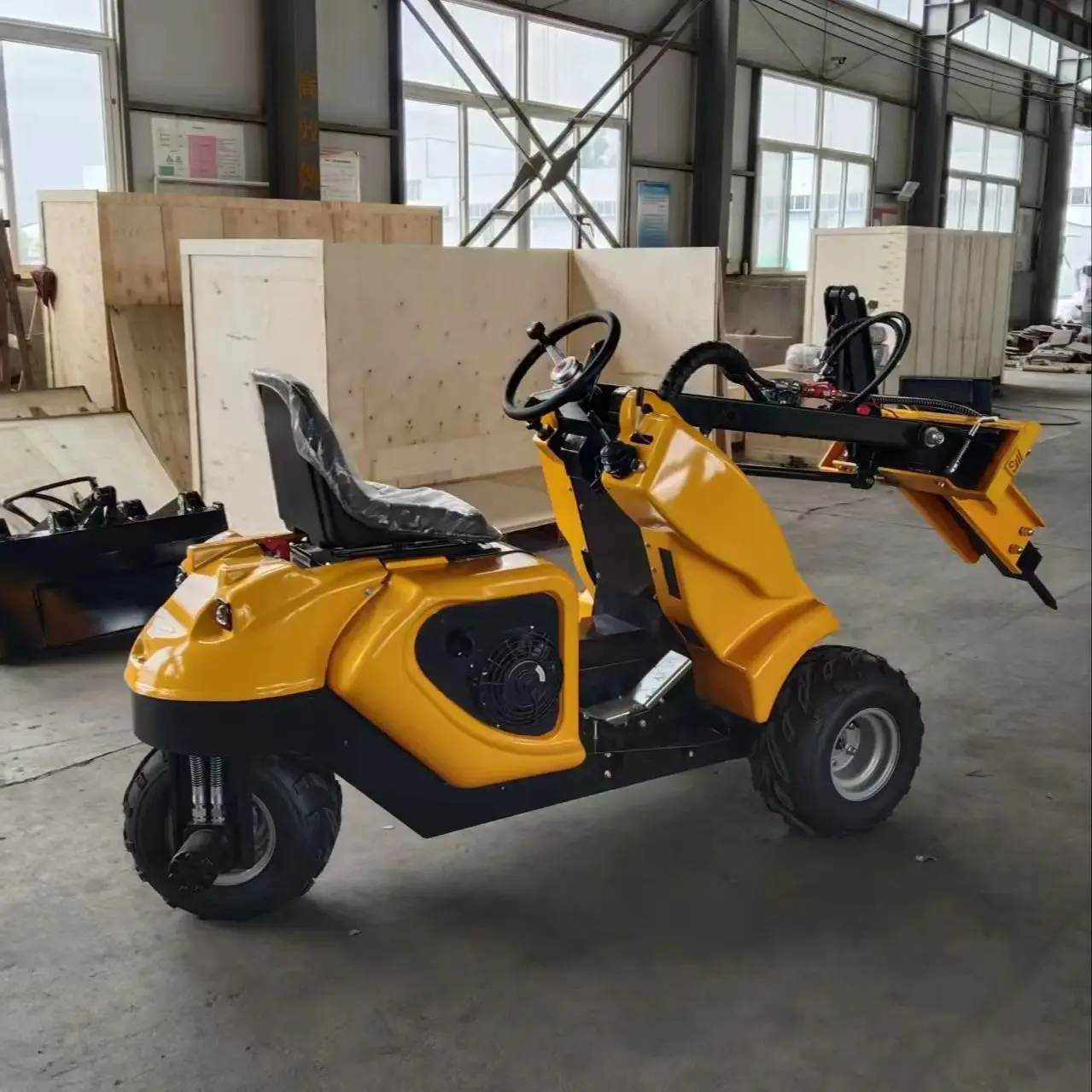 

Newly customized three wheel skid steer loader in good condition sold at a low price