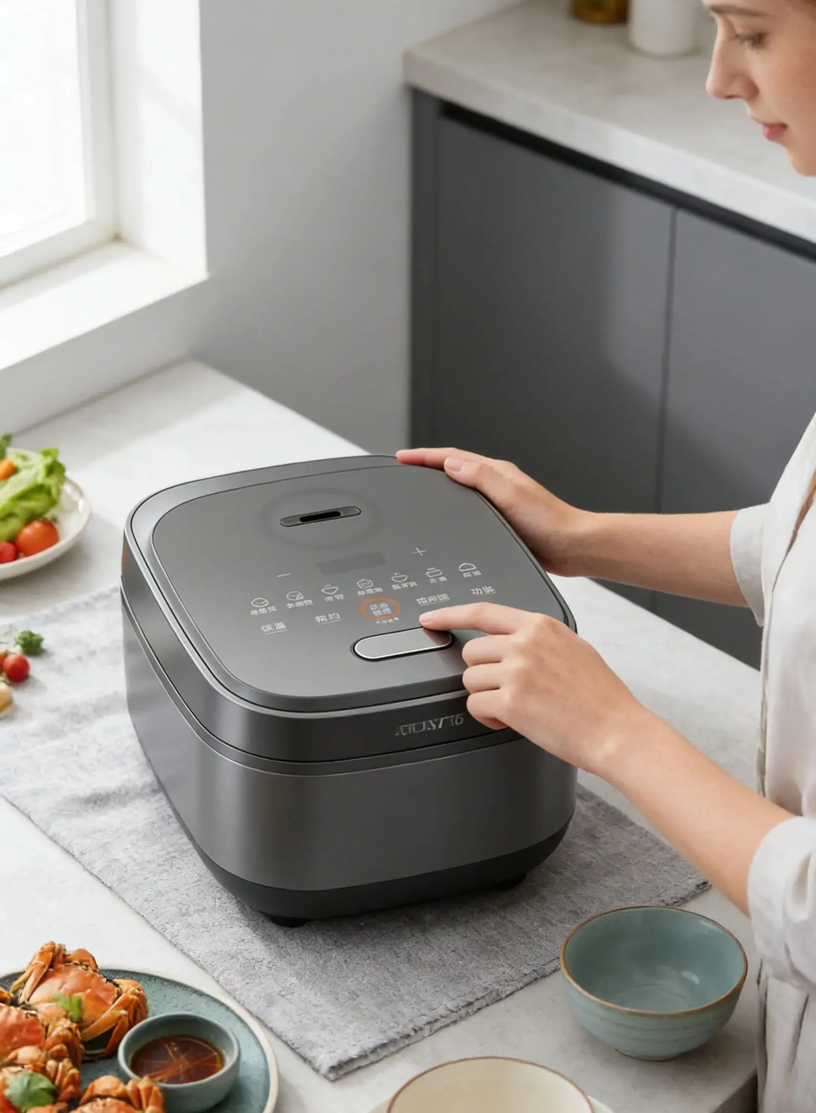 Joyoung 3L Home Rice Cooker, 316L Stainless Steel Inner Pot, Uncoated, 1200W IH Electromagnetic Heating