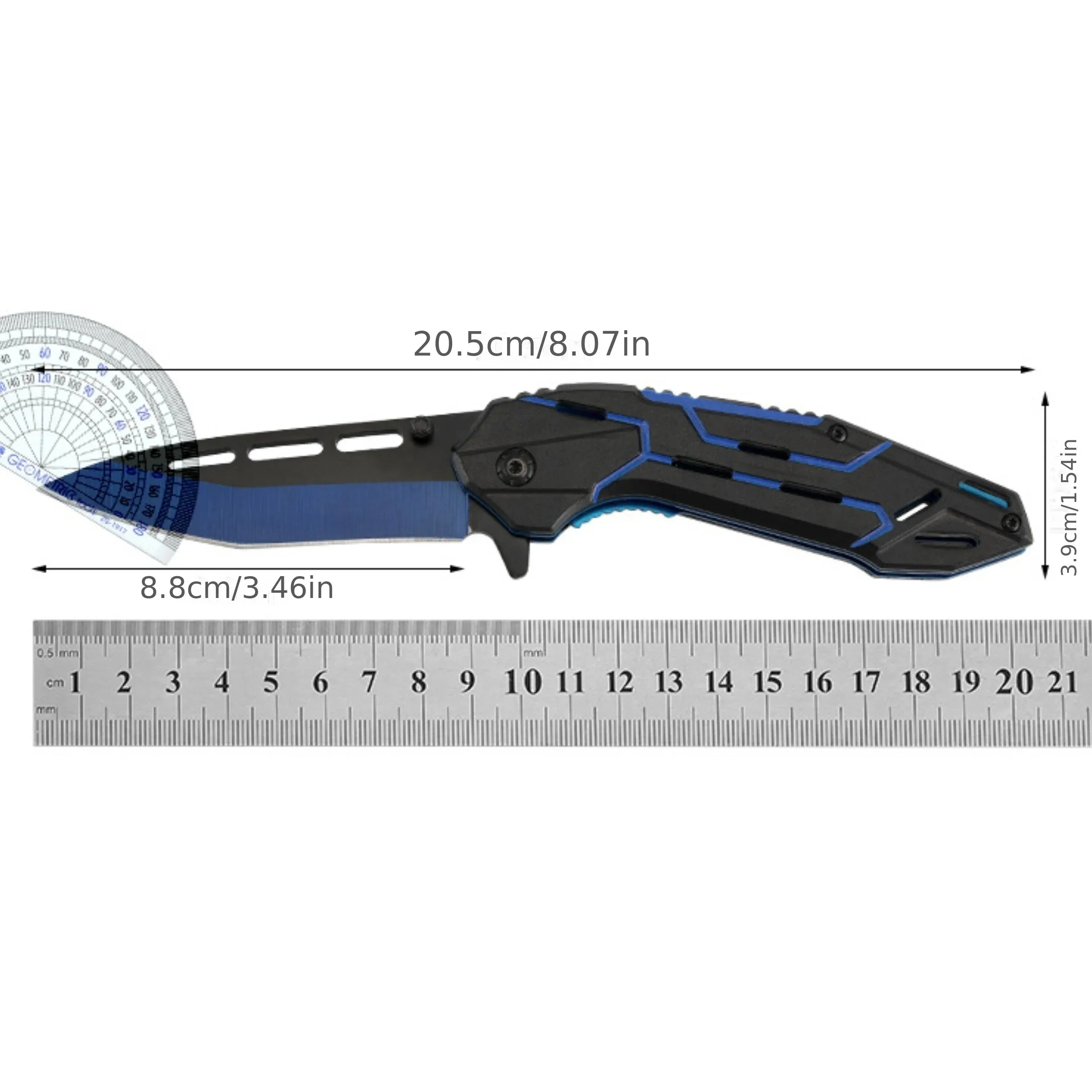 Outdoor folding knife, portable with a sense of technology, sharp and high hardness aluminum alloy handle, anti slip and self-de