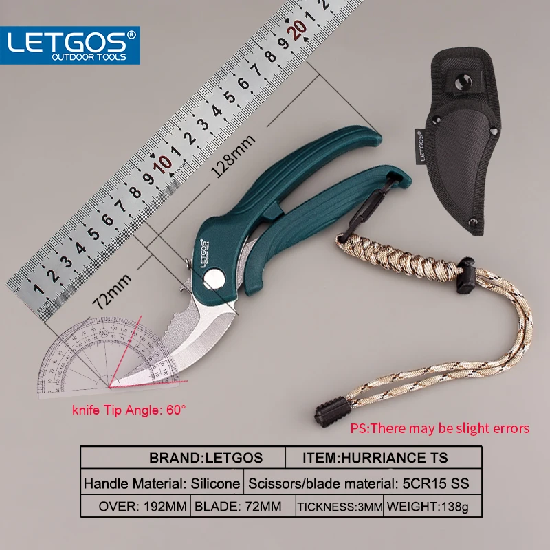 LETGOS Multi-functional Tactical Scissors Partition Detachable Outdoor survival Fishing companion tools automatic rebound shear