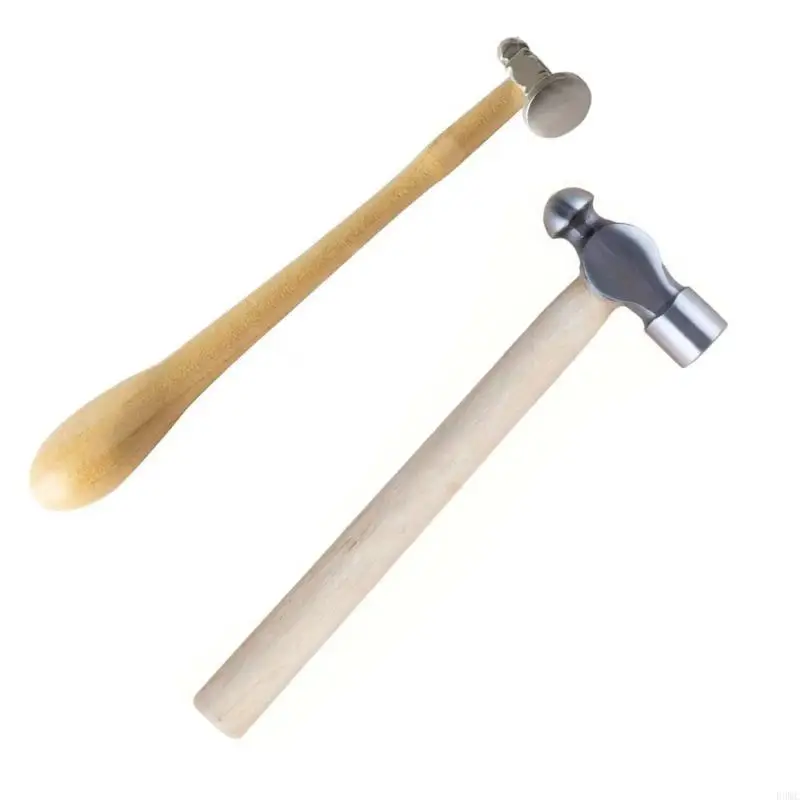

R3MC Jewelry Hammer Iron Head Hammer with Handle Practical Metalworking Tool