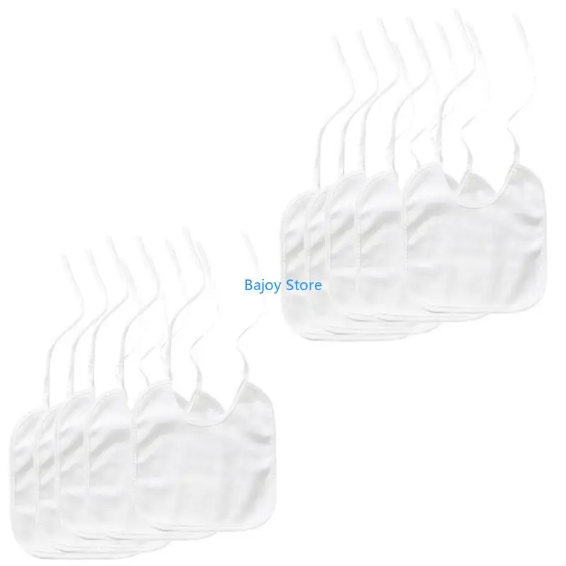 

63HE Baby Bibs Set Water Resist Backing with Adjustable Straps for Feeding & Crafts