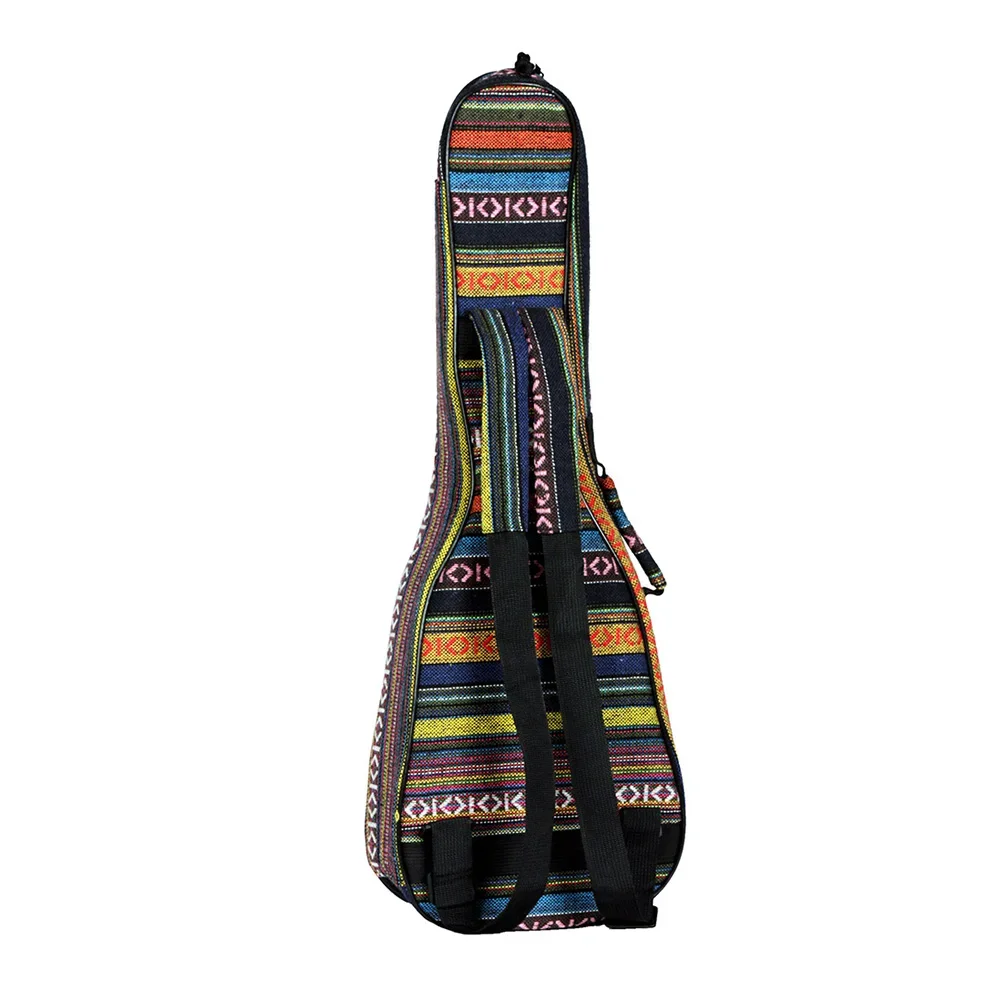 23 Inch Ethnic Ukulele Bag  Portable Soft Case Concert Oxford Cloth Backpack Handbag Adjustable Strap