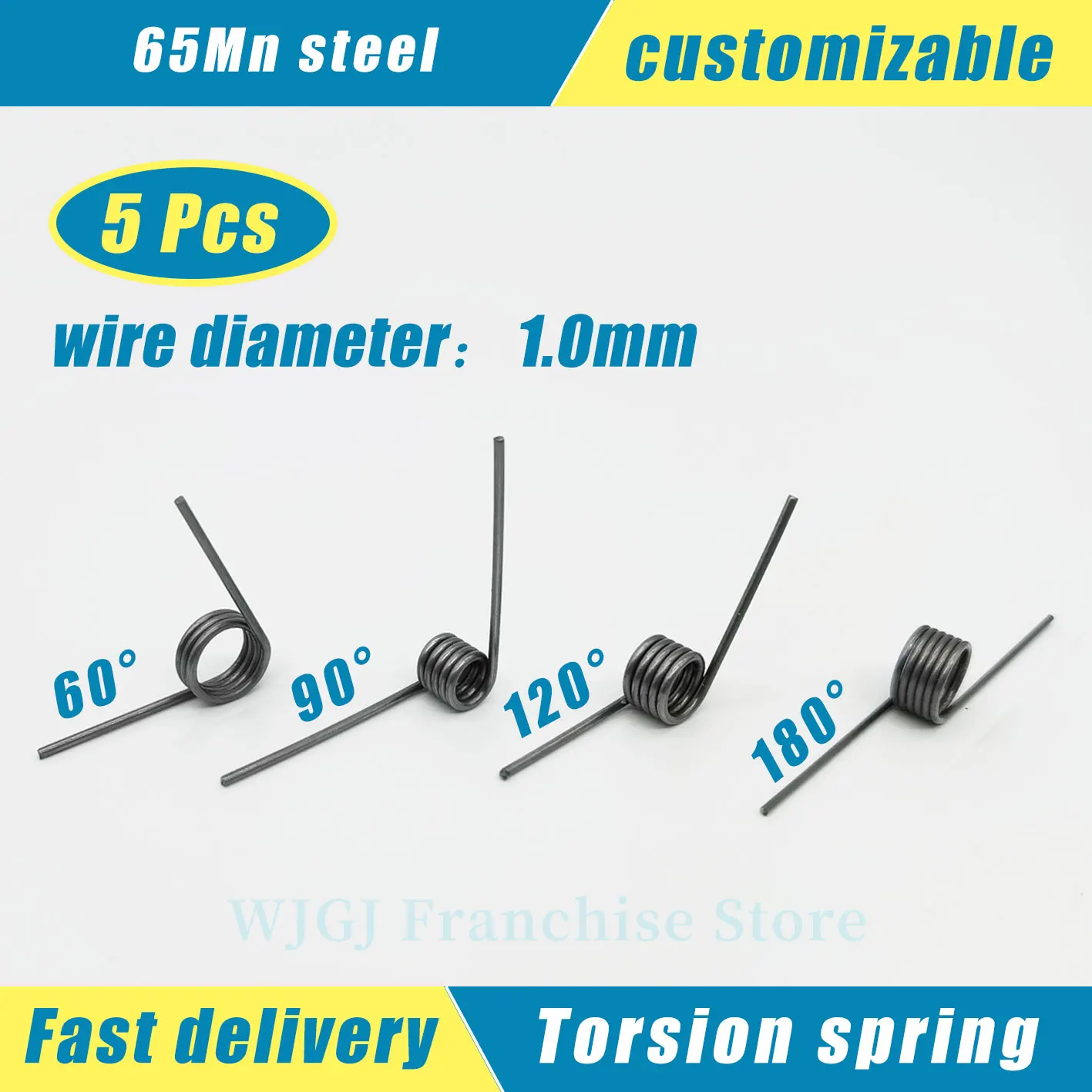 

V-shaped Torsion Spring Wire Diameter 1.0mm Small Rotation Torsion Spring Angle 60 90 120 180 Degrees Spring Hairpins