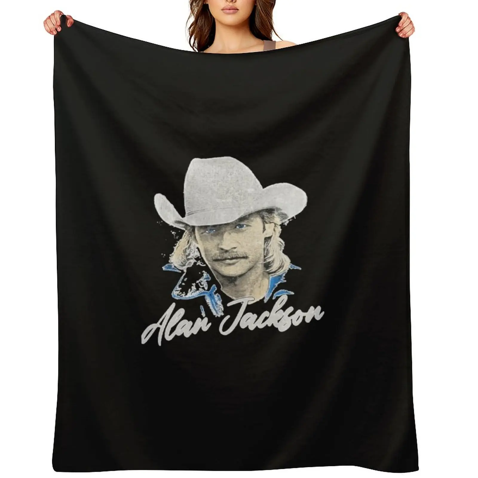 

Alan Jackson--T-S-- Throw Blanket Camping Decorative Sofa Summer Comforter Blankets