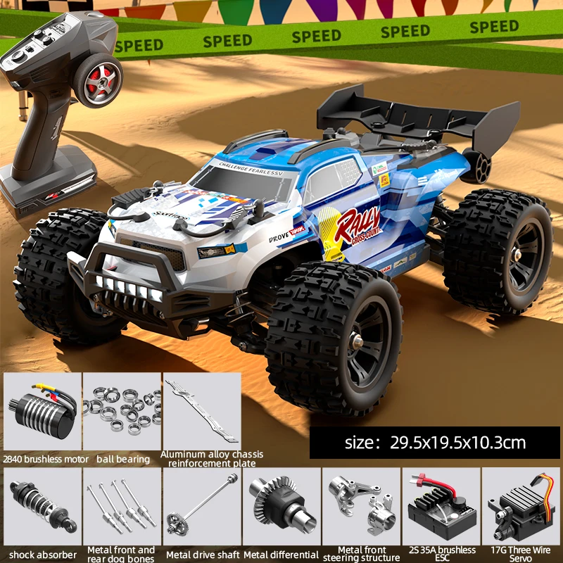 Professional Racing 70KM/H Electric High Speed RC Car Truck 1:18 4WD LED Lighting Brushless Off Road Remote Control Truck Model