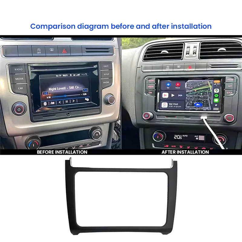 Precise For VW MQB POLO 6C 6R 2014-2019 MIB187A RCD510 Car Radio Trim Frame Decorative Panel 2DIN Audio Modification Panel Frame