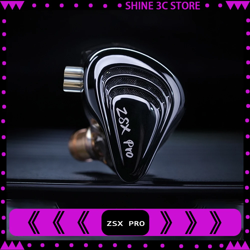 

KZ ZSX Pro HIFI Earphones 12 Unit Music Earbuds Game Headsets 5BA+1DD Hybrid Drive Custom Replaceable Cable Monitor Headphone