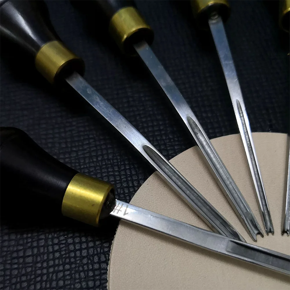 Stahl-Lederkantenabschräger mit Ebenholzgriff, 5 Größen, Handgeführtes Kantenwerkzeug für Lederarbeiten – Detail 4