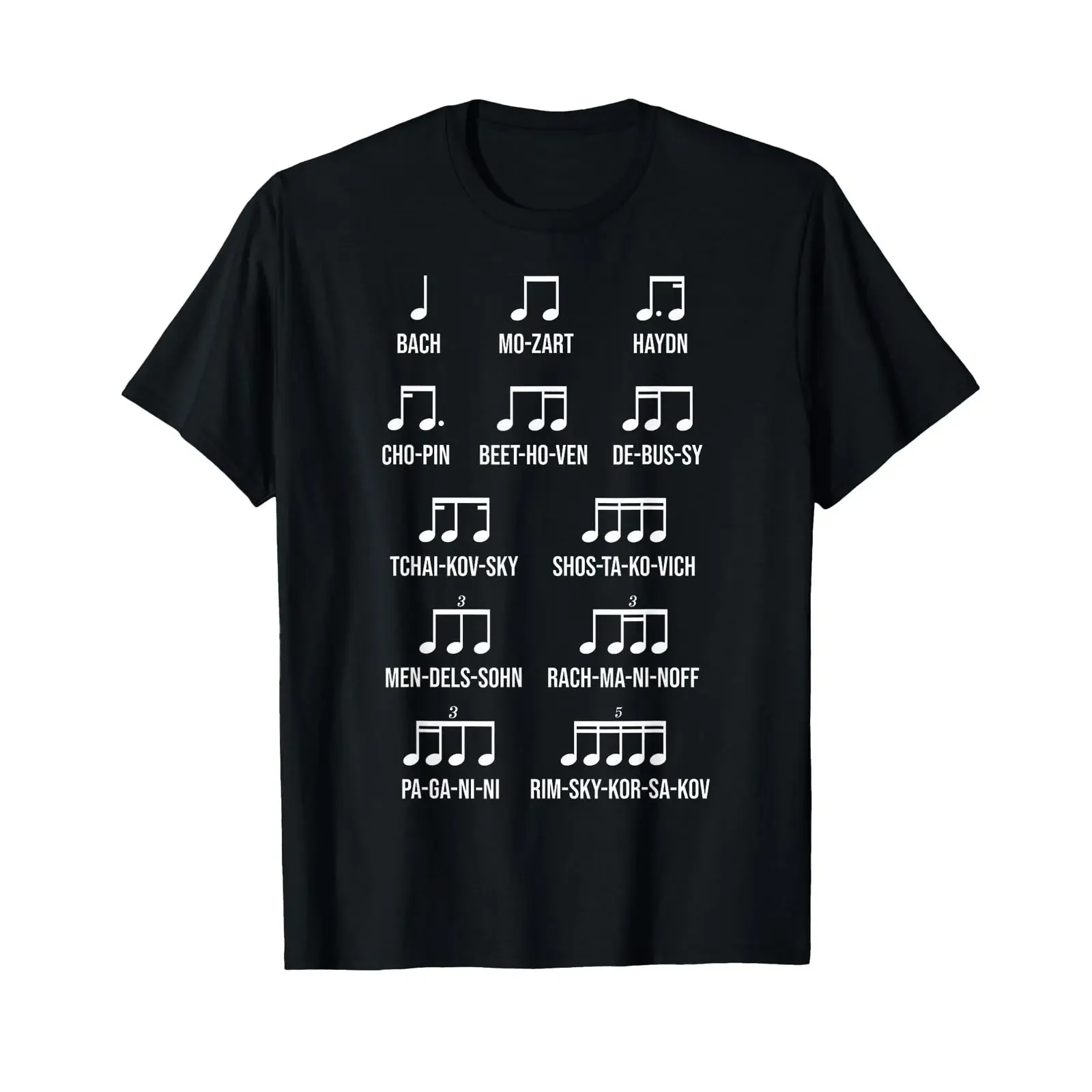 Composer Rhythm Music Bach Mozart Beethoven Chopin T Shirt Small vintage Washed Unisex Casual Comfortable Slightly homme