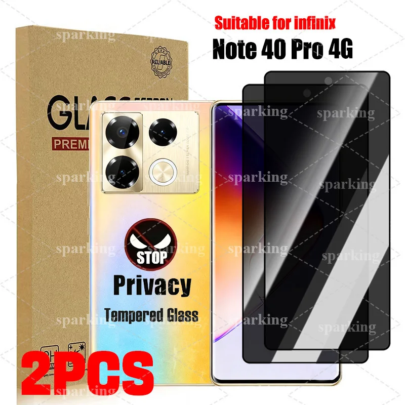 

2 Pieces for Infinix Note 40 Pro 5G Privacy Tempered Glass - Anti-Fingerprint Full Coverage Film with Smooth Touch Sensitivity