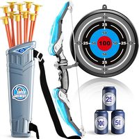 Kids Bow and Arrow Set, LED Light Up Archery Toys Set for Kids Ages 4-8 8-12, with 10 Suction Cup Arrows, Target & Quiver, Boys