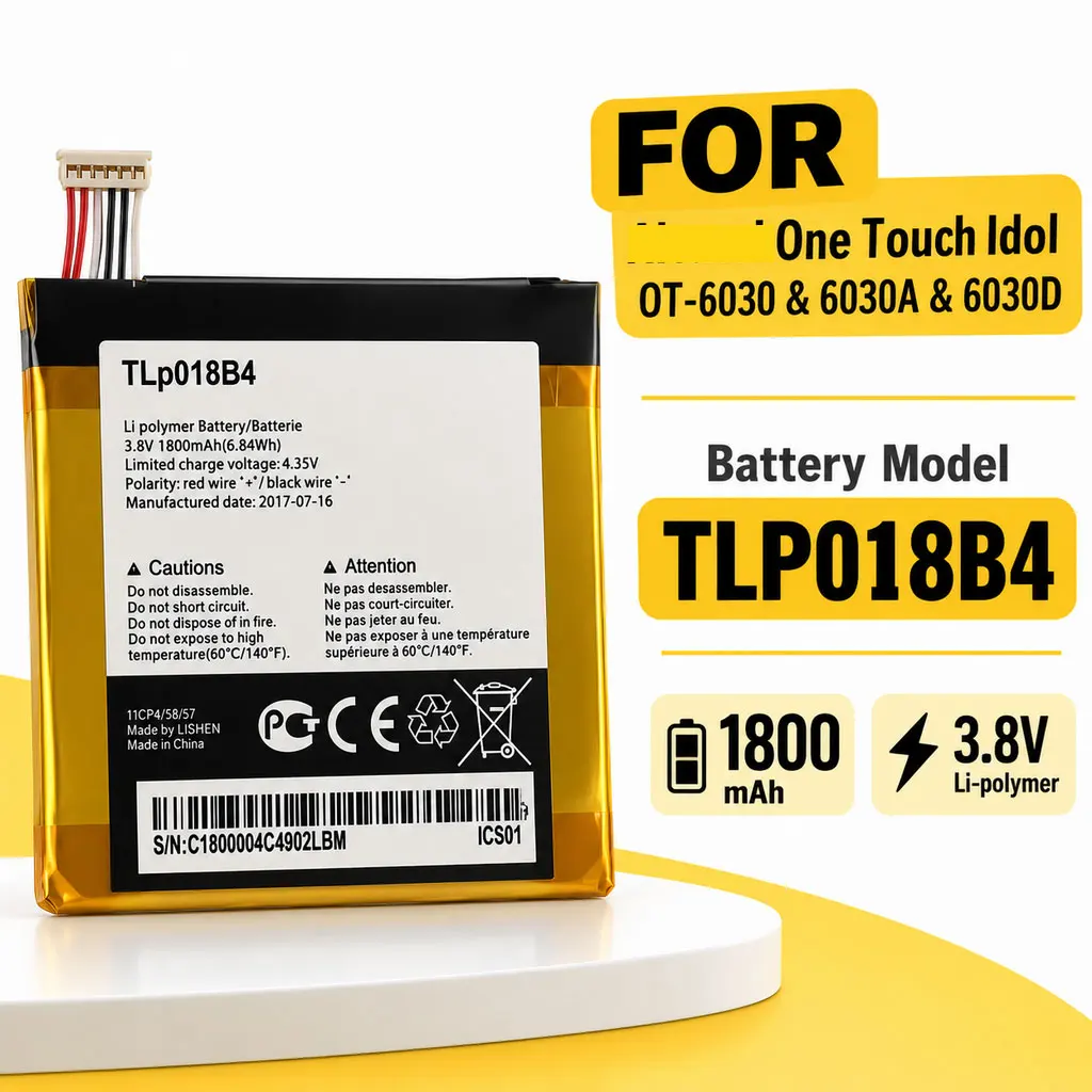 Lithium Phone Replacement Battery TLP018B4 For Alcatel One Touch Idol OT-6030 / 6030A / 6030D Internal Mobile Repair Part