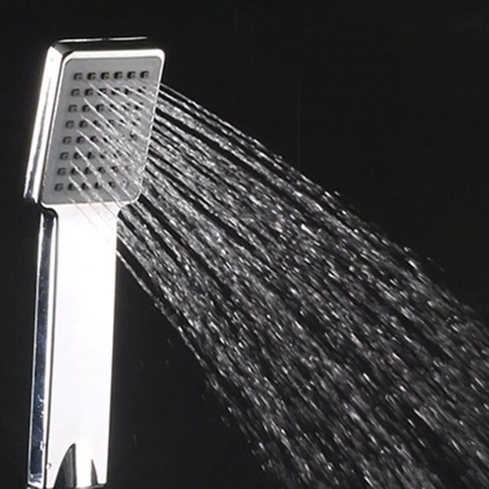 ABS Square Hand Held Shower Sprayer High Pressure Shower Head Rainfall Universal Bathroom Accessories Shower Head Water Saving