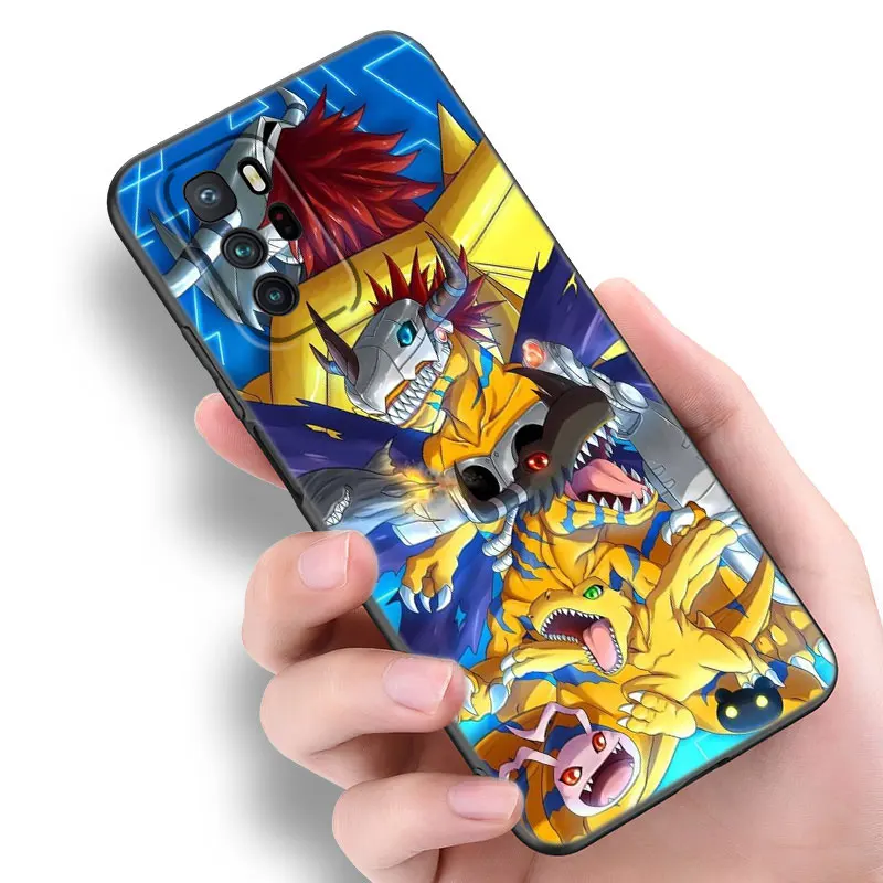 Anime D-Digimon Adventure Black Silicone Phone Case For Xiaomi Redmi Note 9 10 11 11S 11T 12 13 Pro 5G Plus 9S 10S 12S