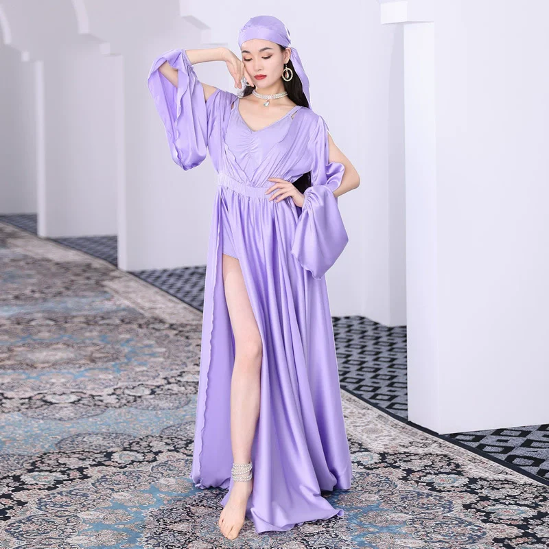 Conjunto de traje de danza del vientre Oriental, bata de seda Folk Muwashahat, vestido de danza del vientre para actuación de mujer, Ropa de baile