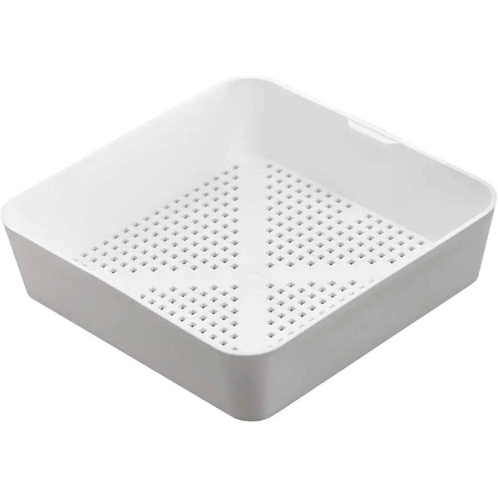 

8.5 Sink Drain Cover, Square Basket for Restaurants, 0.19 Holes, Plastic Strainer for 3-Compartment Sinks