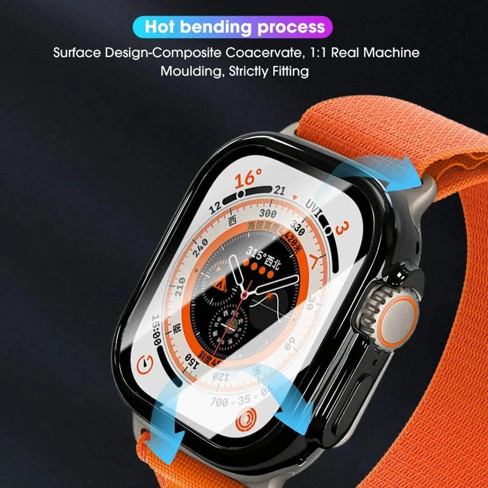 Cover in TPU per Apple Watch Ultra1/2/3 Custodia da 49 mm Paraurti antiurto in TPU + Proteggi schermo morbido per Apple Watch Ultra3/2/1 49 mm