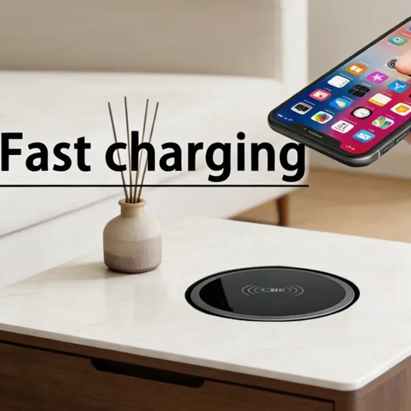 Quick Wireless Desktop Embedded Charger Fast Inductive Charging For iPhone 17 16 Samsung Huawei Xiaomi Oppo Charging Pad