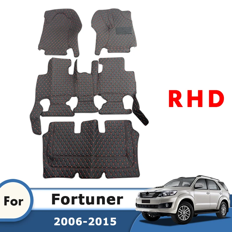

RHD Custom Car Floor Mats For Toyota Fortuner 2015 2014 2013 2012 2011 2010 2009 2008 2007 2006 (7 Seater) Carpets Accessories