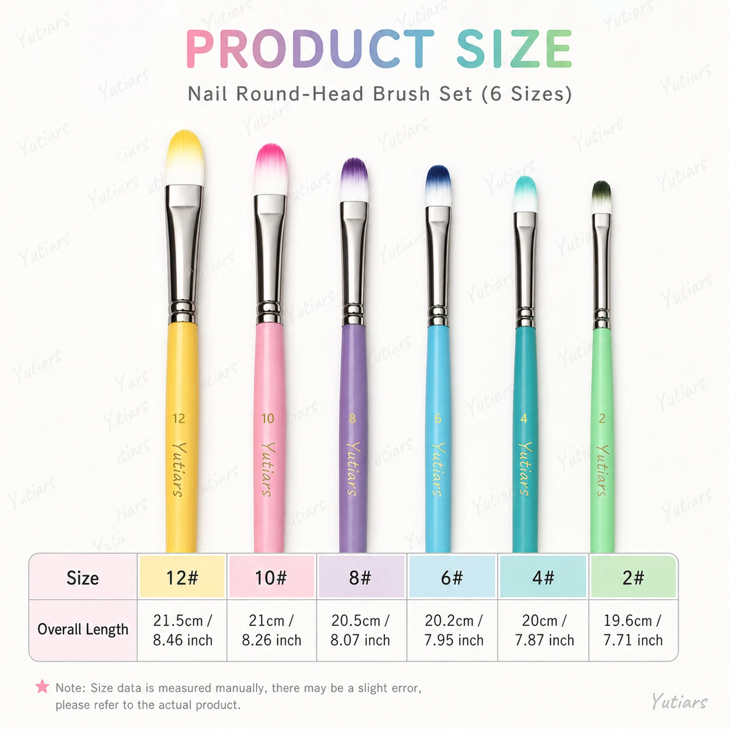 6/24PCS Macaron Paint Brush Set 4 Shapes Sizes 2-12 Artist Brushes for Watercolor Acrylic Gouache Painting Drawing Art Supplies
