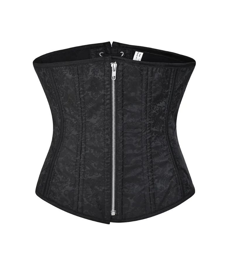 Black Woman Zippper Sexy Underbust Corset Steel Boned Waist Trainer Shapewear Plus Size Corsets And Bustiers Gothic