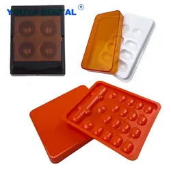 Caja de luz pequeña para sombreado Dental, caja de resina para dentista, Material de sombreado de dientes, caja de almacenamiento de chapa, estuche tonificador de Color, odontología, 4/8/19 agujeros