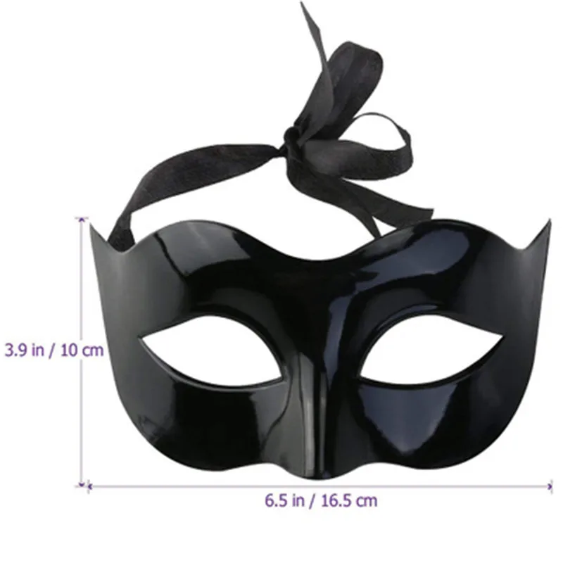 1pcs 17X10cm Fashion Women Man Half Face Party Dance Mask Masquerade Glossy Mask Solid Color Party Cosplay Dance Costume