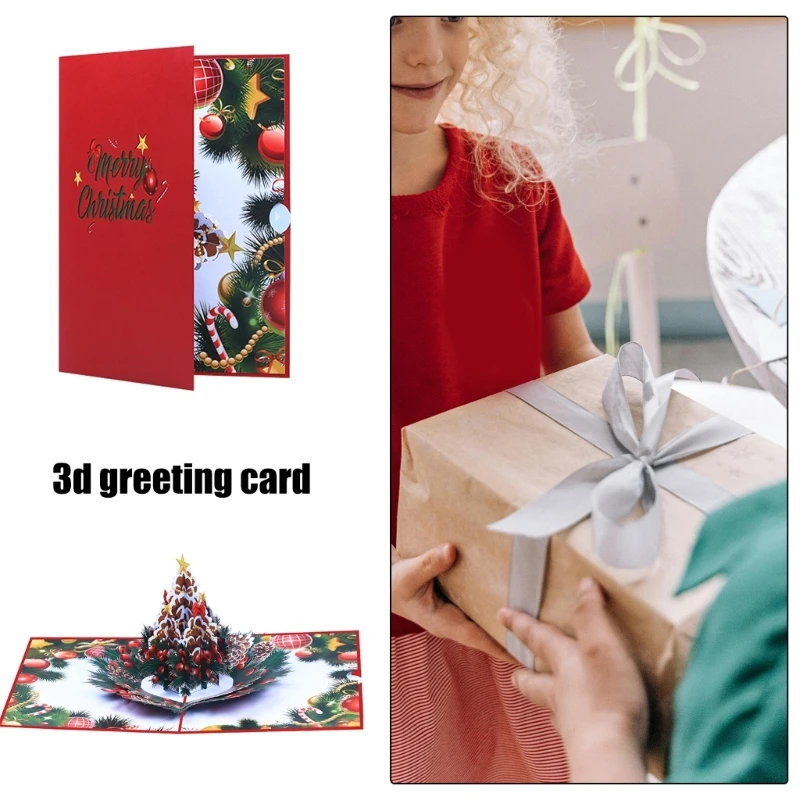 Holiday Pinecones 3D Greeting Card with Envelope Christmas Theme Invitation Card