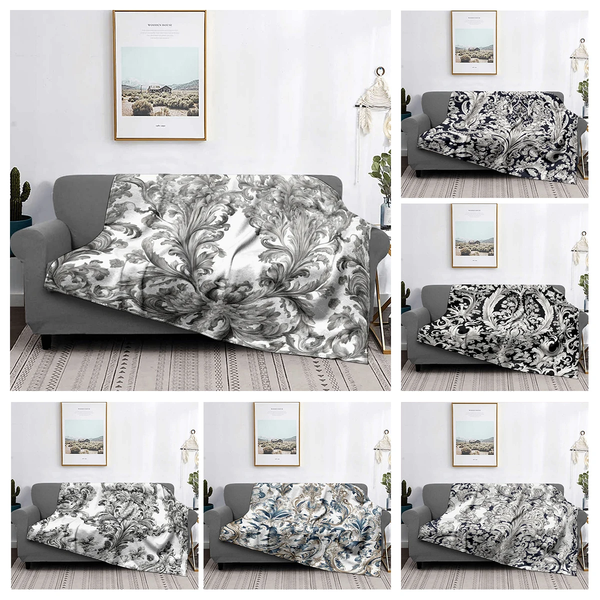 

Home decoration plush Throw Sofa blanket Bedspread on the bed fluffy soft blankets decor Plaid Modern Persia boho Blankets