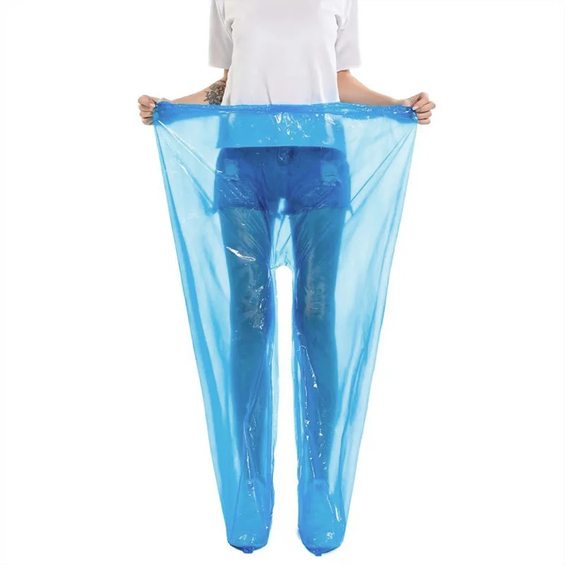 Travel Cycling Transparent Disposable Raincoat Thickened Oil Resistant Foot Wrap Rainpants Waterproof Foot Sealing Rain Pants