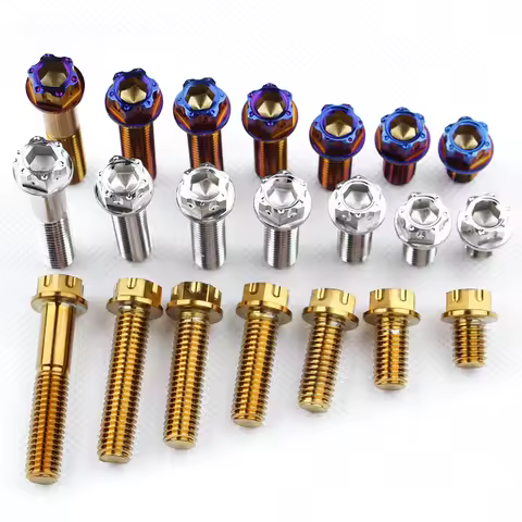 M8 CNC Motorcycle Screw 304 Stainless Gold Blue Flange Hex Socket Head for Modification Fix