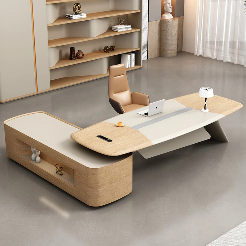 

High-end office boss table, president table, simple and modern class desk, light luxury and advanced sense