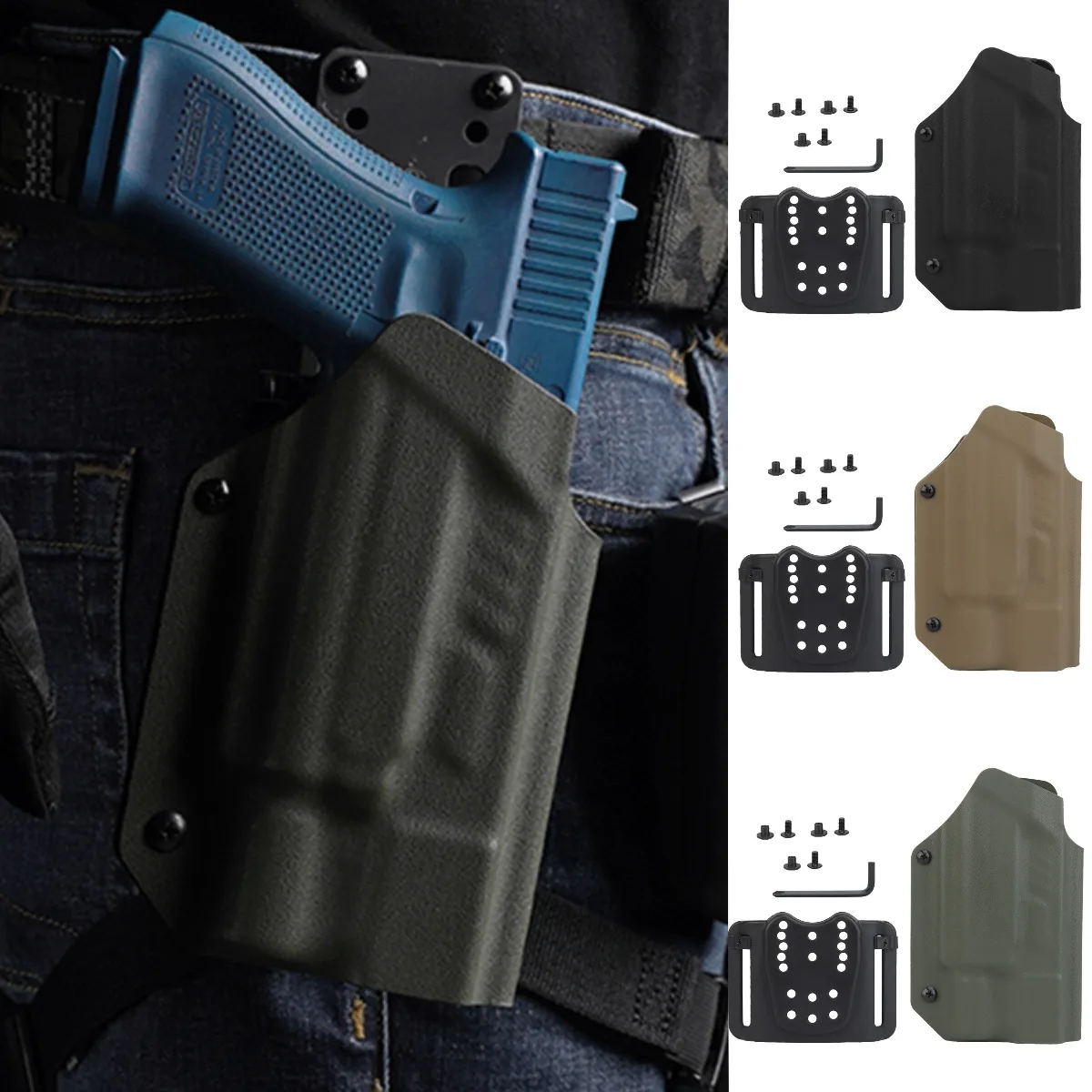 

Тактическая легкая кобура X300u-a, кобуры для фонарика, версия охотничьего воздушного мягкого снаряжения для Glock 17, 19, 19X 22, 23, 34, 35 45