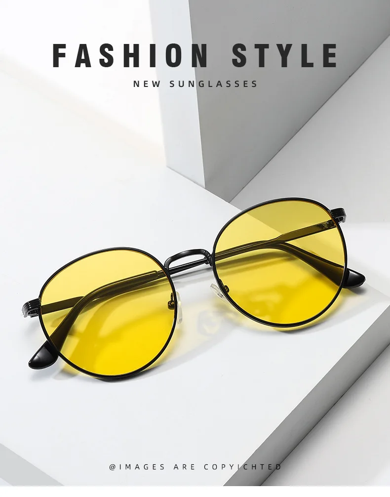 Neue Vintage-Sonnenbrillen für Damen und Herren Runde Sonnenbrillen Retro-Shades Metallrahmen-Sonnenbrillen für Männer Kreisförmige Brillen – Detail 4