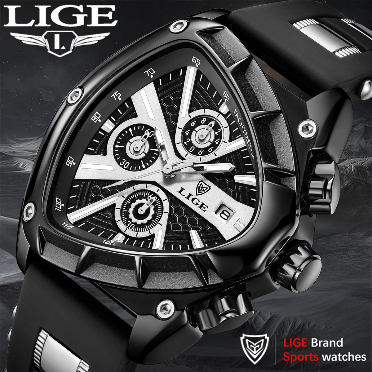 

LIGE Роскошные модные мужские наручные часы, водонепроницаемые на 30 м, светящиеся мужские часы, кварцевые часы, аналоговые часы, военные часы, Reloj Hombre