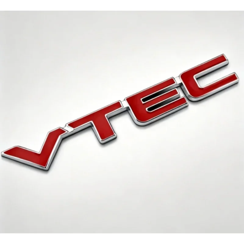 1PC 3D Red VTEC Logo Metal Car Styling Emblem Tail Badge Zinc Alloy Sticker for Honda Civic Accord Odyssey Spirior Fit CRV SUV