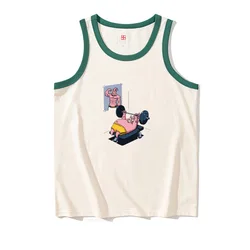 Chinese Retro Style Tank Tops, Loose Gym Weightlifting Sleeveless Singlet, Casual Men's Oversize Cotton Undershirt Vest S ~ 4XL