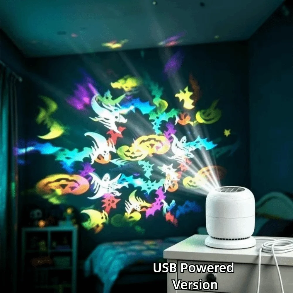 360 Degree Rotating Projection Night Light USB Powered Plug In Design Ocean Projector Lamp Dynamic Lighting Sky Projector