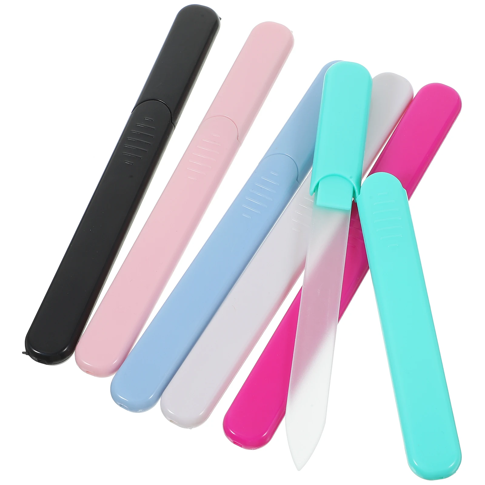 

6pcs Nail Glass Nail Files For Natural Nails Files 14cm Colored Crystal Design Portable Manicure Tools for Natural Acrylic