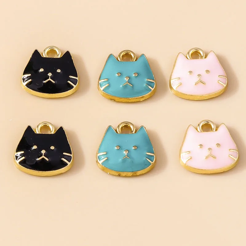 10 قطعة/الوحدة لطيف المينا جميل القط الصغير سحر القطط الصغيرة قلادة ل سوار قلادة اليدوية صنع المجوهرات DIY بها بنفسك #1