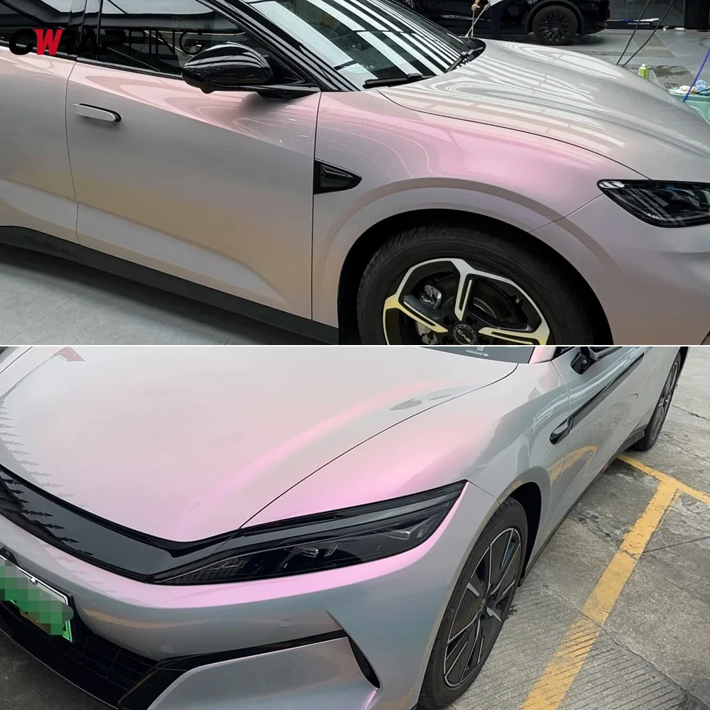 Wrap Vinyl Paper for Car Foil Two-tone Dreamy Gray Powder Supplies Car Wrapping Film Tuning Auto Accessories Vehicle Decoration