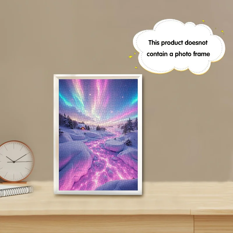 صندوق مكون من 500 قطعة لغز صغير للكبار بتصميم ليزر غامض أرجواني - مقاوم للخدش، مستوى صعوبة عالي للكبار، Fa #4